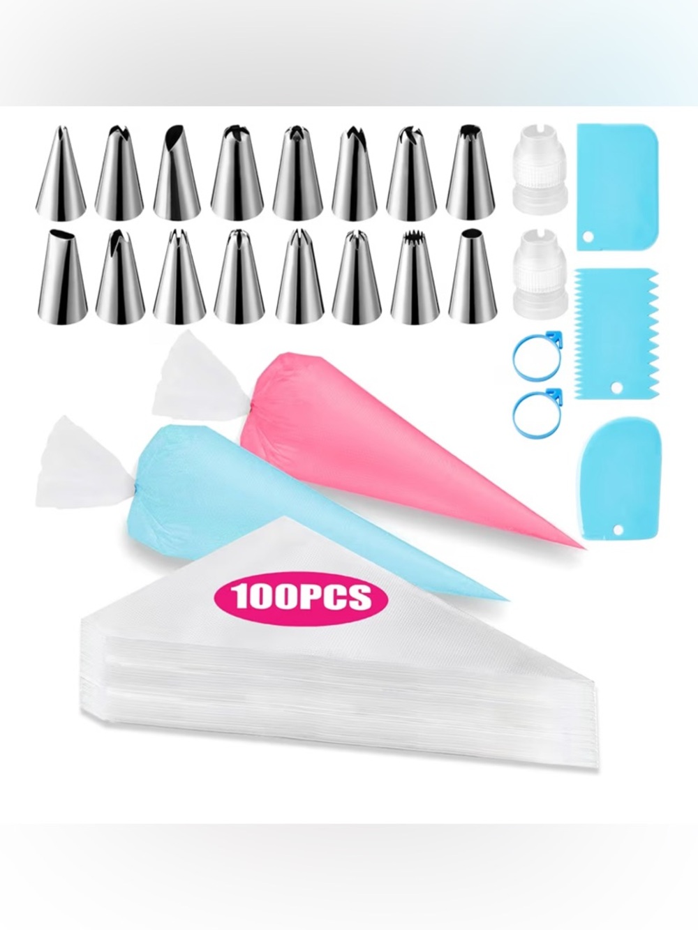 Piping Bags and Tips Set, Cakes Decorating Supplies Kit